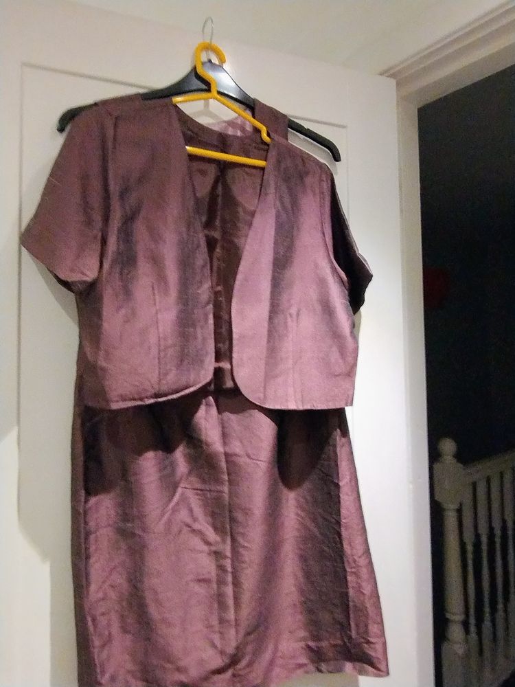 Set Raw silk plum Two-Piece Dress Set product image